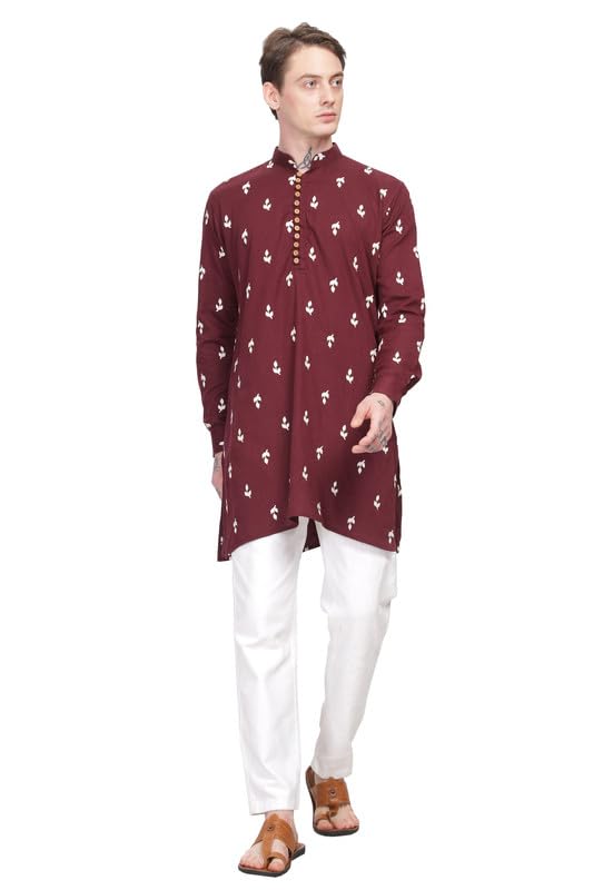 Image of BE ACTIVE Men's Traditional Embroidered Full Sleeves Kurta || Cotton Kurta for Men || Men Kurta for Wedding || Kurta for Men (A-SK1021 Parent)