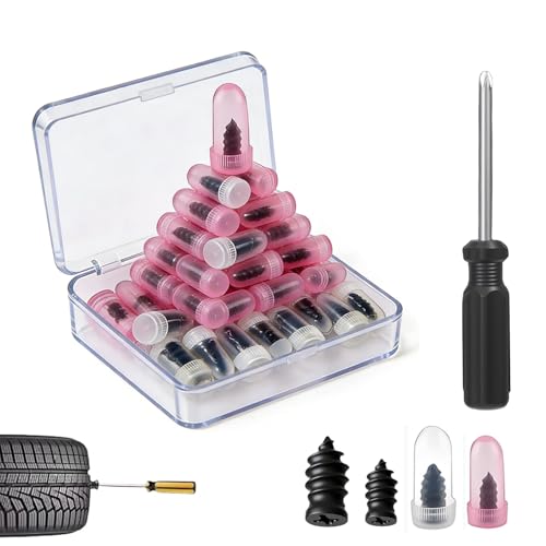 Image of Tire Repair Rubber Nail Kit with 2 Sizes, 2026 New Fast Self-Service Tire Repair Tools, Emergency Tire Repair for Car Truck, Tire Repair Screws for Tubeless Tires (40PCS,with Screwdriver)