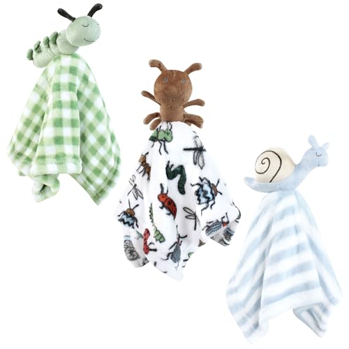 Image of Hudson Baby Unisex Baby Animal Face Security Blanket, Bugs, One Size