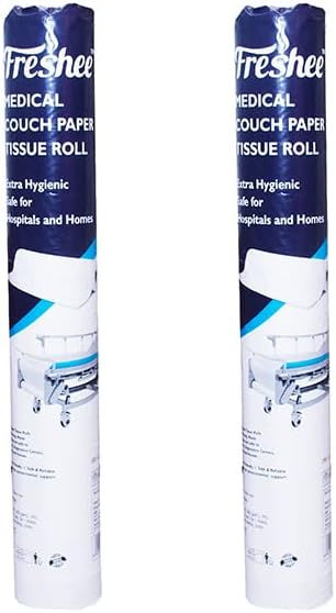 Freshee Medical Couch Paper Tissue Roll for Examination Table Pack of 2-40 Meter | Disposable Hygienic Couch Roll for Hospital, Clinic, Salon, Physiotherapy & Home | Hygienic, Durable & Waterproof
