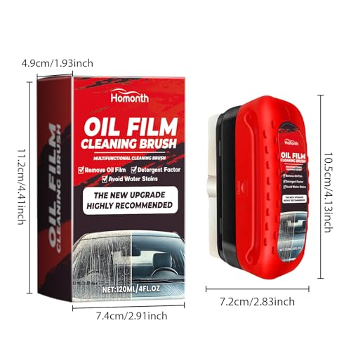 2 PCS Automotive Oil Film Cleaning Brush,2025 New Coating for Windshield, Prevents Rain and Fog,Improves Clarity and Visibility