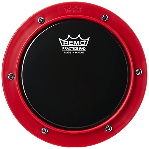 Remo RT-0006-58 6" Red Tunable Practice Pad with Ambassador Ebony Drumhead
