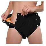 ZQIAOYUUPHOWF Damen-Höschen, hohe Taille, seitliche Knöpfe, PVC-Leder, weit geschnitten, Windelhöschen, Unterhose, Schwarz , 5XL
