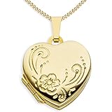 Mit feiner Ornament-Verzierung - Vorderseite hochglanz/ Rückseite mattiert - Zum Öffnen für Bildereinlage/ 4 Fotos