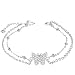 Produktbild 14K Butterfly Silber Fusskettchen für Frauen, Verstellbare Fußkettchen für Frauen, Schmuck Fußkette Geschenke für Frauen Girls (inklusive Geschenkbox)