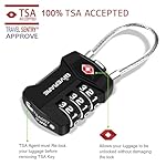 2 Pack TSA Approved Travel Luggage Locks, Cable Combination Lock Alloy, Metal Keyless 3-Digit Padlocks, Weatherproof TSA Accepted Padlock for Gym Locker, Golf Bag Case, Backpack, Black-by GIVERARE - Image 4