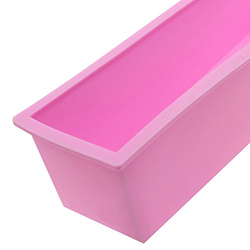 Arich Rectangle Loaf Soap Diy Cold Processing Tools Baking Toast Silicone Cake Mold (Pink) #TOP3