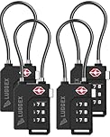 LUGGEX Suitcase Locks, Luggage Locks, TSA Approved Luggage Locks, Ease of Use & Durable(Black,4 Pack)