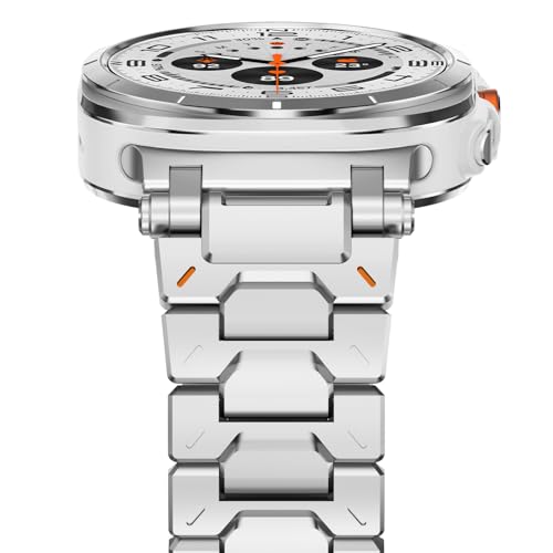 Fullife Compatibile con Samsung Galaxy Watch Ultra, Cinturino in metallo in acciaio inox 47mm (2025/2024), Argento