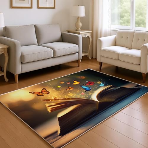 Tapis antidérapant grand format doux et moderne couleur orange