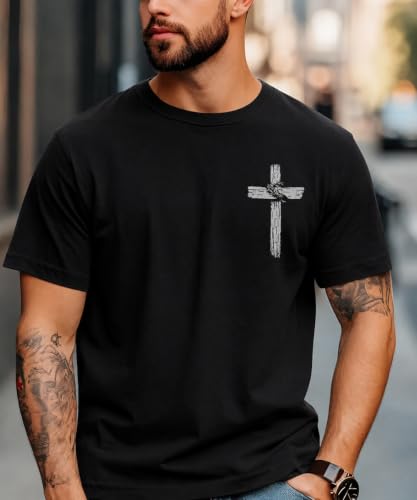 Image of Christian Shirts for Men Jesus Cross Shirt Religious Faith T Shirts