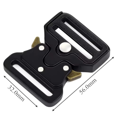 Shenky1 2er Set Metall Schnalle für Hundehalsband | 3 cm Breite | Metallschnalle | Schließe | Militärgürtel | Herrengürtel Militär Bundeswehr | für Gürtel 30 mm (Schwarz Silber Kupfer)
