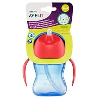 Philips Avent Bendy Straw Cup with Handles, 200ml, SCF796/00, Purple/Green or Red/Blue