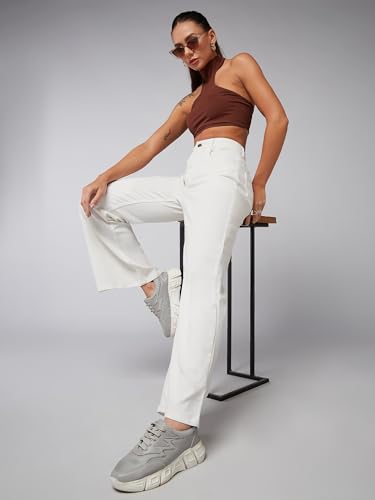 Image of Dolce Crudo Boot Cut High Rise Cropped Jeans for Women