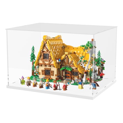 Image of Choowin Acrylic Display Case for Lego Hogwarts Castle 76419 for Lego Himeji Castle 21060, Thickened Clear Acrylic Display Cases for Collectibles, Assemble Dustproof Display Box with Door, White