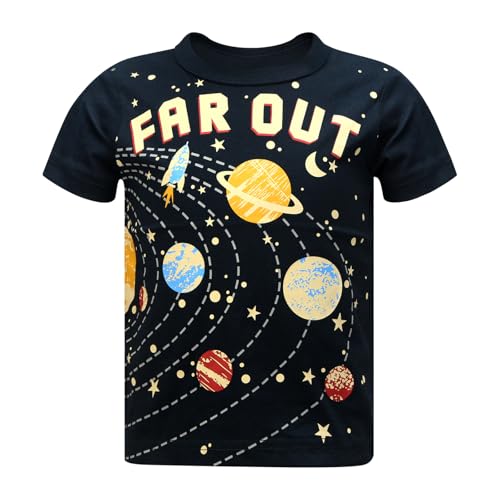 Image of DEEKEY Toddler Boys Shirts Short-Sleeve Little Kids t Shirts Boys' Tops, Tees & Shirts Graphic TEE Age for 2-7 Years 4-Pack