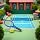 Miniatur Tennisschläger Puppenhaus Sport Dekor Miniatur Werkzeuge Micro Toys Tennisschläger Tennisschläger Frauen Desktop Mini Tennisschläger Lustiges Minihaus Werkzeug