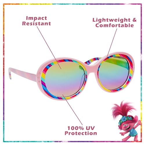 ARKAID Trolls Rainbow Poppy Sunglasses, Kids Round Shades with UV 400 Protection, One Size Fits Most Kids2