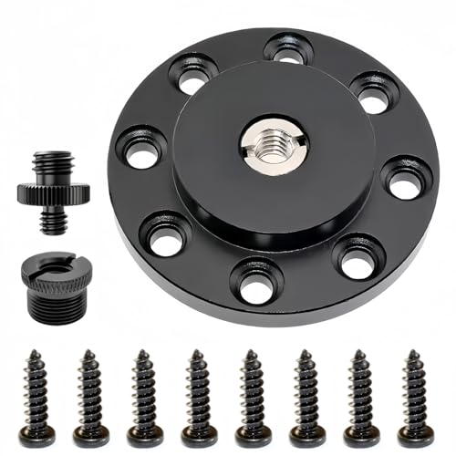 Homeet DIY Kamera Wandhalterung Flansch Desktop Halterung 70MM für Outdoor Kamera Indoor Sicherheitskamera Montagehalterung, mit 3/8” auf 5/8” Mikrofon Halter Adapter