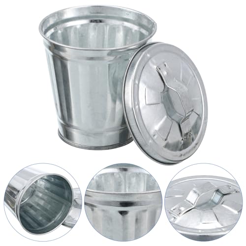 Mini caneca de basura de escritorio de hierro compacta miniatura 4