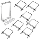 LOSYHU 8 Pack 304 Stainless Steel Square U Bolts 2.5 Inch Inner Width Carbon Steel M8 Heavy Duty U Shaped Bolts Metal U Bolts with Washers&Nuts for Sailboat Trailer Automobiles Industrial Part