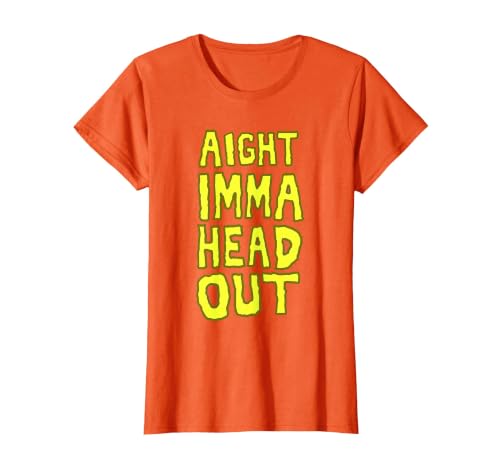 Aight Imma Head Out Meme T-Shirt, Women, Orange, Large