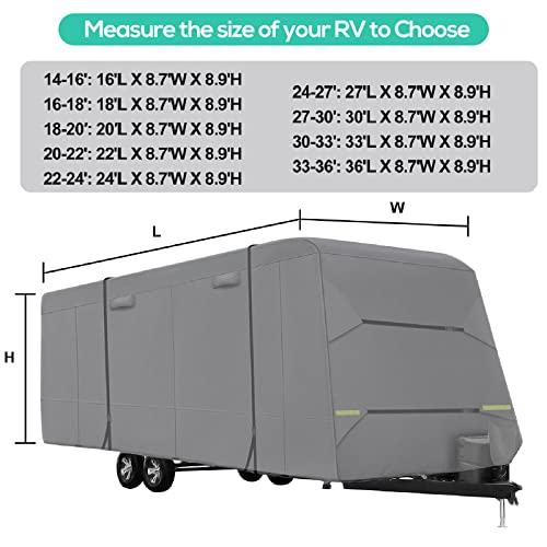 Loeniy Rv Cover 22 Ft To 24 Ft Travel Trailer Cover, 2023 Upgraded 7 Layers Camper Cover, Windproof Heavy Duty Rv Cover (22-24 Ft) #TOP6