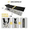 YELLOW JACKET Folding Camping Cot for Adults,600LBS Max Load,28" Wide Sleeping Cot with Removable Thick Mattress Portable Foldable Camping Bed with Carry Bag for Camp,Home,Office,Travel,Black