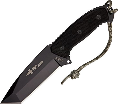 Tekut Ares S Fixed Blade Knife, Black Finish 7Cr17MoV Stainless Blade, Textured Black G-10 Handle