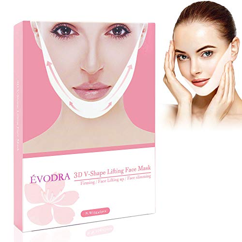 V Face Masks, Duvina V-Shape Chin Mask, V Mask, Double Chin Reducer Lifting Face Mask,V-shape Facial Moisturizing Firming Mask- Pack of 5 Masks