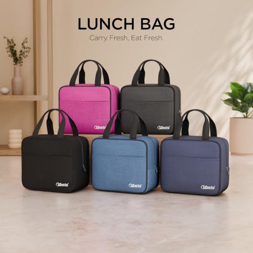 Image of Crasts Insulated Travel Lunch Bag for Office, School & College Waterproof Thermal Tiffin Bag for Men, Women & Kids | Small Lunch Carry Bag with Front Pocket for Picnic Daily Use Lunch bag (Light Blue)