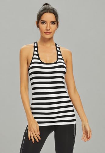 Image of Femdouce Workout Tank Tops for Women Basic Racerback Tank Top Soft Athletic Sleeveless Yoga Shirts -4Pack