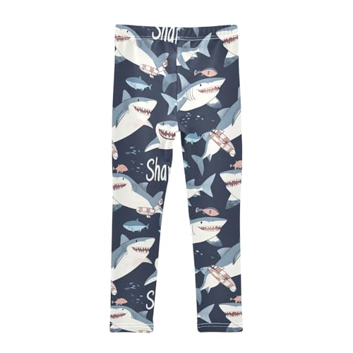 Sharks Girls' Leggings Toddler Doodles Beach Kids Yoga Pants Dance Active Tights 4T2