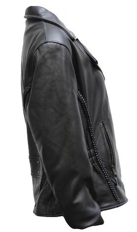 Billys Biker Gear Womens Braided Leather Motorcycle Jacket with Zip Out Lining (Size 4XL, 4X-Large)