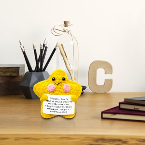 SPERMUOY Emotional Support Kuscheltier,Glücksbringer Pocket Hug Sterne Mutmacher Geschenk Sterne Kuscheltier Positive Geschenke für Freunde und Eltern