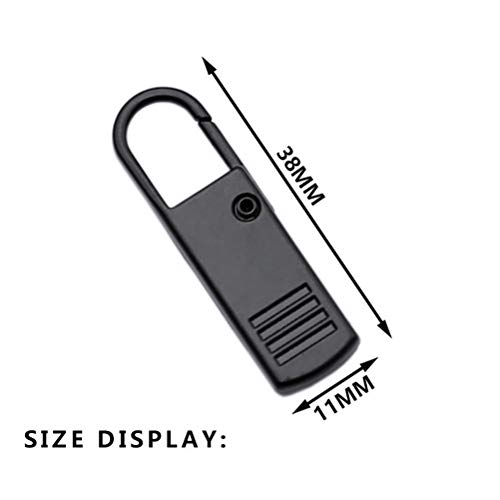 image for Pimoys 6 Pack Zipper Pull Tab Replacement Metal Zipper Handle Mend Fix