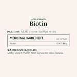 NATURE'S BOUNTY Biotin, Ultra Strength, 10,000 mcg, Promotes Hair Growth, Thicker Healthier Nails, Stronger Thicker Hair & Healthier Skin, Helps Metabolize Nutrients, Softgels, 55.4 g