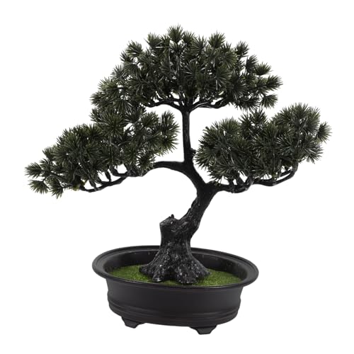 VINTORKY Bonsái Artificial Realista con Doble de Verde Oscuro Planta Verde Decorativa para Escritorio y sin para Oficina y Decoración Interior