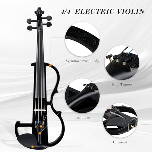 Ktaxon EV-0453 Full Size Electric Violin, 4/4 Acoustic Silent Electric Violin thumb #3