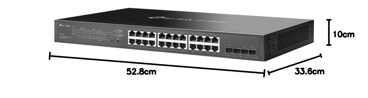 TP-Link Omada SG2428LP 28-Port Gigabit Smart Switch with 16-Port PoE+, 8× Gigabit Non-PoE RJ45 Ports und 4× Gigabit SFP Slots