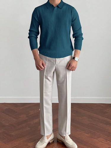 Image of Noble Monk Relax Fit |Textured| Lycra | Polo Neck T-Shirt