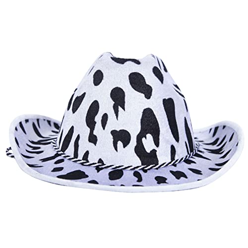 Performance Chapeau Vache Imprimer Cowboy Chapeaux Western Party Cowboy Cosplay pour Hommes Vache Imprimer Cowgirl Chapeau Performance Enfants Cowboy Costume Chapeaux Cover