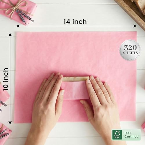Image of Koogel 320 Sheets Red Pink Tissue Paper, 14 X 10 inch, 6 Colors