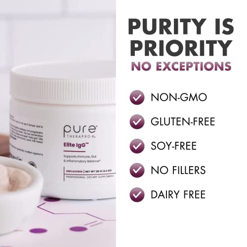 Pure Therapro Rx Elite Igg Immunoglobulin Supplement Powder, 60 Servings, 1100 Mg Igg, Iga & Igm Serum Derived Immunoglobulins, Unflavored, Gluten, Dairy & Gmo Free Colostrum Supplement Alternative #TOP1