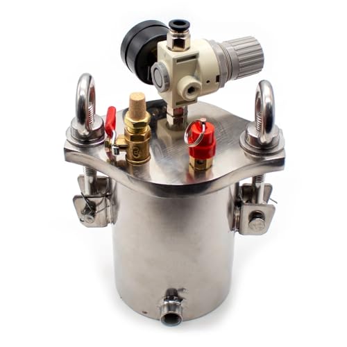 0.5L 304 Stainless Steel Pressure Tank Glue Dispensing Machine Storage Barrel with Pressure Regulating Valve Barometer