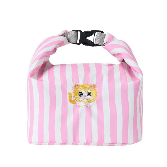 Arglfty Lunch Bags for Women, Leakproof Lunch Bag, Spacious Portable Tote for Work, School,Picnic&Travel,Reusable Food Storage Bag for Girls, Kids&Teens, Durable Lightweight Fabric (Kitty)