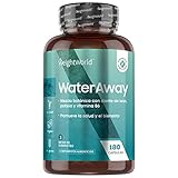 Potente Fuente de Vitaminas y minerales - En el interior de las cápsulas Water Away se encuentra la vitamina B6 que contribuye al metabolismo normal de las proteínas y del glucógeno. Además, el potasio, que contribuye al mantenimiento de la presión sanguínea y la función muscular normales (información aprobada por la EFSA).