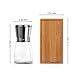 SMAGA Salt and Pepper Grinder Set - Set of 2 Salt Grinder & Pepper Mills with Bamboo Plate - Salt and Pepper Shakers with Adjustable Coarseness Brushed Stainless Steel Encasing