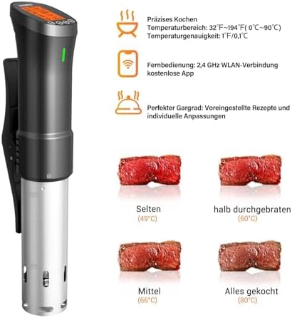 Bild 2 - Inkbird Sous Vide Stick 1000 Watt,ISV-200W Sous Vide Garer App-Steuerung,360° Zirkulation,0℃-90℃ Temperatur