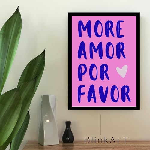 Image of BLINKART More Amor Abstract Wall Art Painting Print Design Aesthetic Wall Decor Photo ArtWork Frame Decoration Hanging For Home Bedroom Living Room Office Wall Decor (13 * 10 inches) T0020